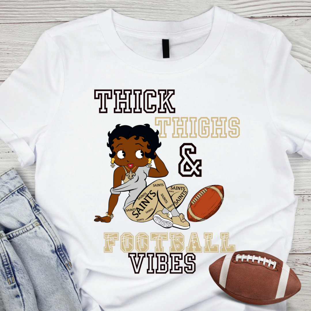 Thick thighs and football vibes T-shirt