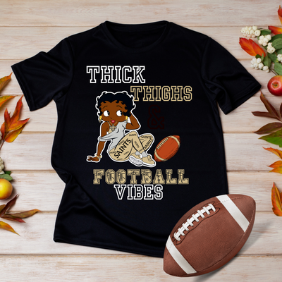 Thick thighs and football vibes T-shirt