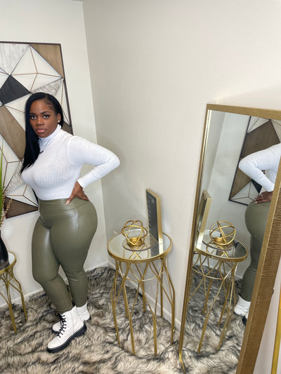 Faux Leggings (Olive)