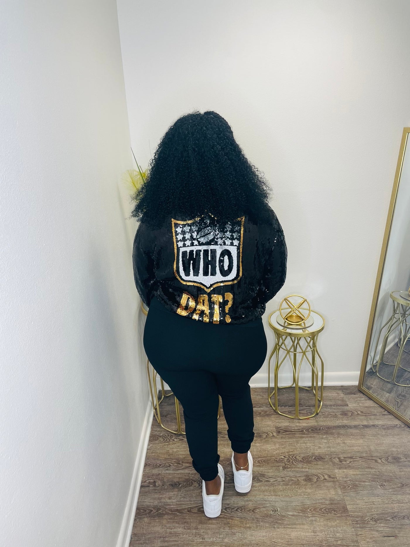 BLACK AND GOLD SEQUIN JACKET