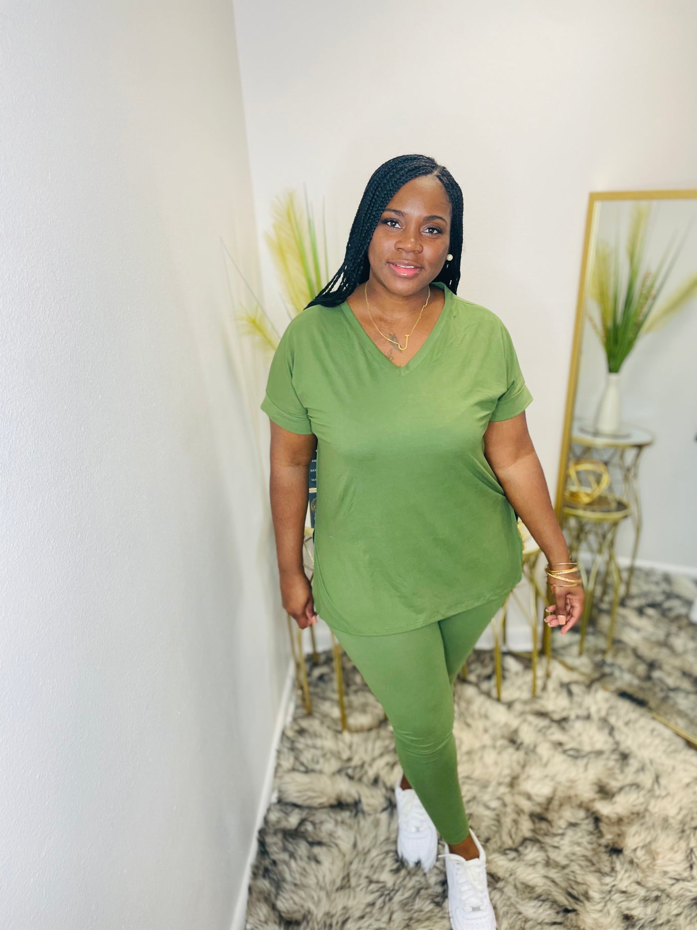 Essential leggings set(Ash Olive)